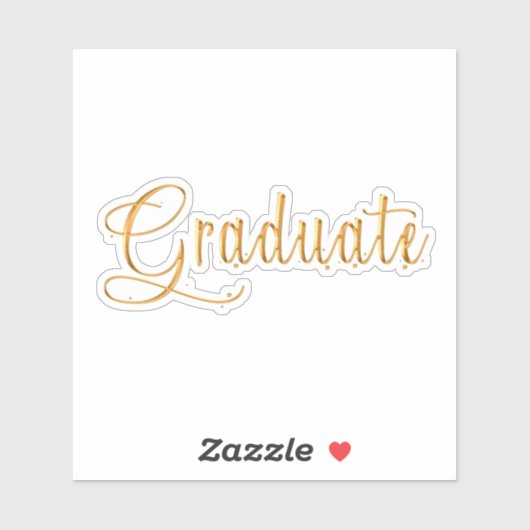 Graduate goud schrift sticker (Vel)