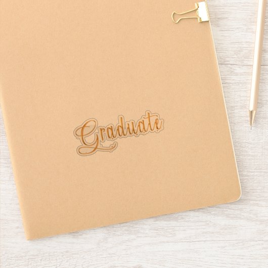 Graduate goud schrift sticker (Notitieboek)