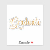 Graduate gouden schrift sticker (Vel)