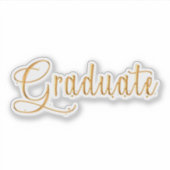 Graduate gouden script sticker (Voorkant)