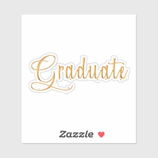 Graduate gouden script sticker (Vel)