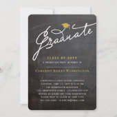 Graduate Handwriting Script Schoolbord Afstudeerfe Kaart (Voorkant)