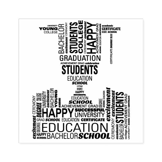 Graduate Lettering Stempel van Rubber (Afrduk)