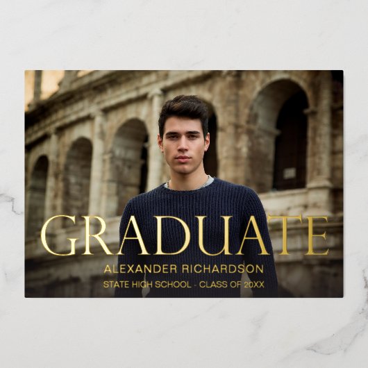 Graduate Mod Foto Afstudeerfolie Aankondiging (Voorkant)