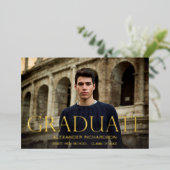 Graduate Mod Foto Afstudeerfolie Aankondiging (Staand Voorkant)