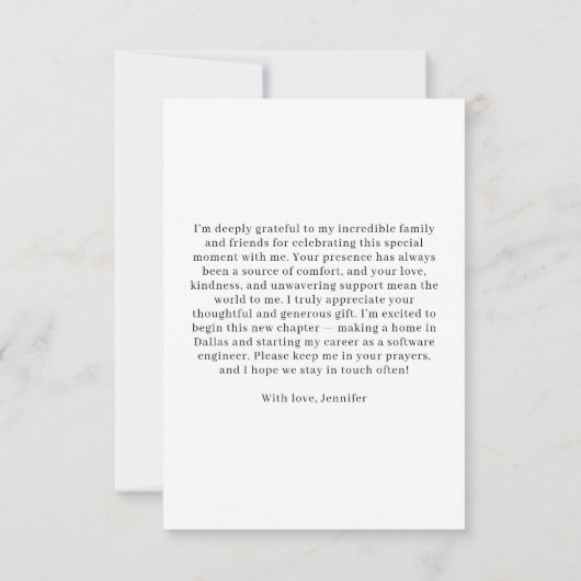 Graduate Modern Arch Photo Graduation Bedankkaart (Achterkant)