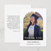 Graduate Modern Arch Photo Graduation Bedankkaart (Voorkant / Achterkant)