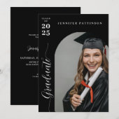 Graduate Modern Arch Photo Graduation Invitation Kaart (Voorkant / Achterkant)
