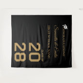 Graduate Modern Gouden Script Twin Afstudeerfeest Wandkleed (Voorkant (horizontaal))