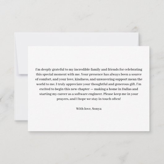 Graduate Modern Oval Photo Graduation Bedankkaart (Achterkant)