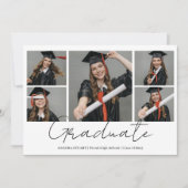 Graduate Modern  Photo Collage Graduation Aankondiging (Voorkant)