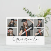 Graduate Modern  Photo Collage Graduation Aankondiging (Staand voorkant)