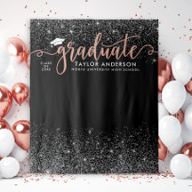 Graduate Modern Rose Goud Schrift Graduatie Feest