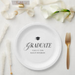 Graduate Modern Simple Graduation Party Papieren Bordje<br><div class="desc">Graduate Modern Simple Graduation Party Paper Plates</div>
