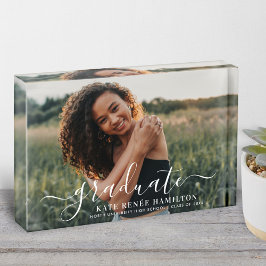Graduate Modern Wit Schrijfschrift Fotoblokken