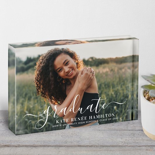 Graduate Modern Wit Schrijfschrift Fotoblokken