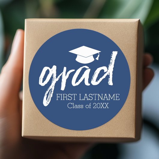Graduate Moderne Lettering Grad Ronde Sticker