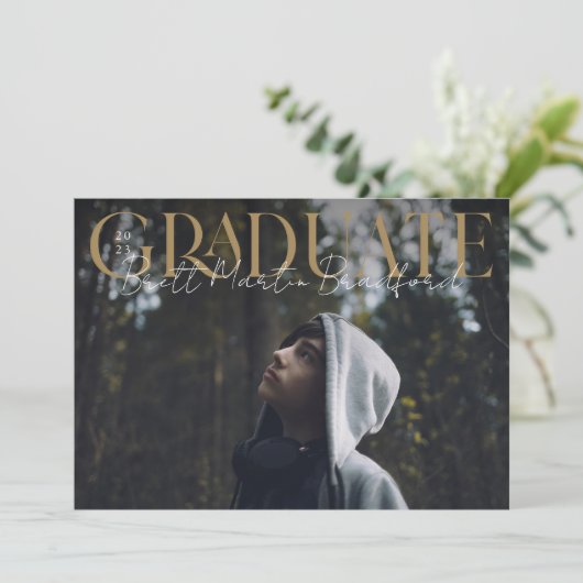 Graduate Muted Serif Aankondiging (Staand voorkant)