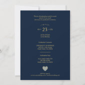 Graduate Navy Blue Trendy Heart Collage 4 Photos Kaart (Achterkant)