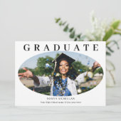 Graduate Oval Modern Photo Graduation Kaart (Staand voorkant)