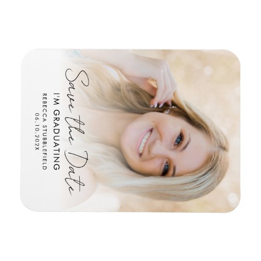 Graduate Photo 2025 Save the Date Announcement Magneet (Horizontaal)