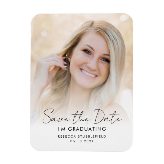 Graduate Photo 2025 Save the Date Announcement Magneet (Verticaal)