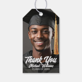 Graduate Photo Bold Script Graduation Party Cadeaulabel