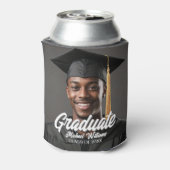 Graduate Photo Bold Script Graduation Party Favor Blikjeskoeler (Blikje Achterkant)