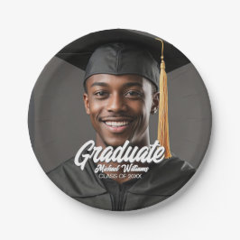 Graduate Photo Bold Script Graduation Party Papieren Bordje