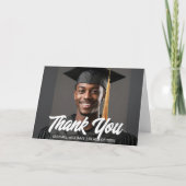 Graduate Photo Bold Script Overlay Graduation Bedankkaart (Voorkant)