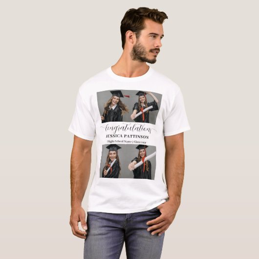 Graduate Photo Class Year High School Graduation T-shirt (Voorkant volledig)