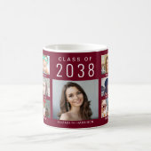 Graduate Photo Collage Burgundy Graduation Koffiemok (Center)