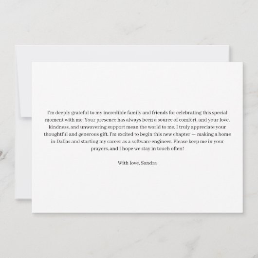 Graduate Photo Collage Graduation Bedankkaart (Achterkant)