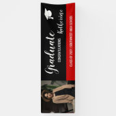Graduate Photo Congratulations Black Red Banner (Verticaal)