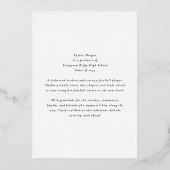 Graduate Photo Football Graduation Announcement Folie Uitnodiging (Achterkant)