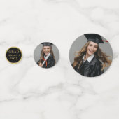 Graduate Photo Glitter Gold Novelty Graduation  Confetti (Voorkanten)