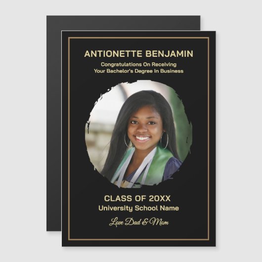 Graduate Photo Graduation Congrats Magnet Card (Voorkant / Achterkant)