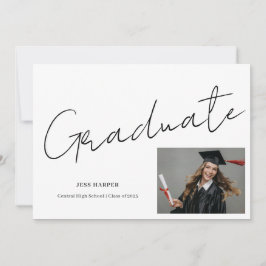 Graduate Photo Graduation Flat Announcement Card Aankondiging