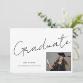 Graduate Photo Graduation Flat Announcement Card Aankondiging (Staand voorkant)