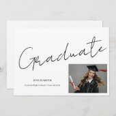 Graduate Photo Graduation Flat Announcement Card Aankondiging (Voorkant / Achterkant)