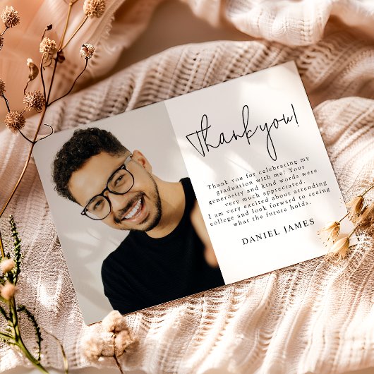 Graduate Photo Graduation Thank You Bedankkaart