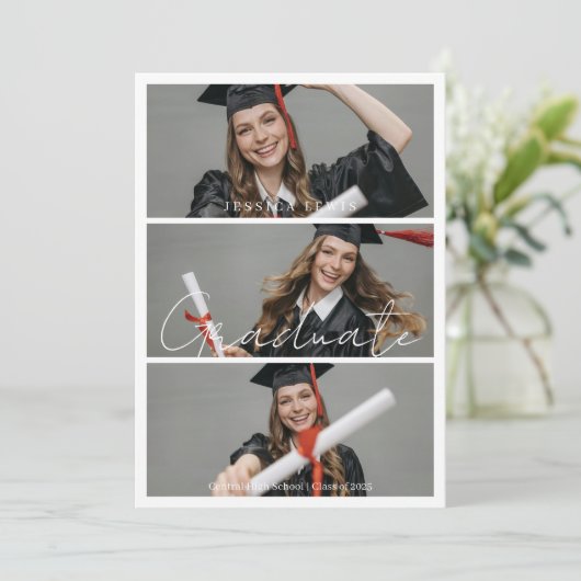 Graduate Photo High School Graduation  Aankondiging (Staand voorkant)