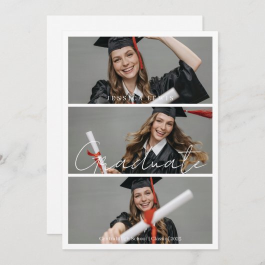 Graduate Photo High School Graduation Aankondiging (Voorkant / Achterkant)