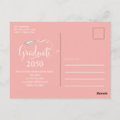 Graduate Photo Minimalist Simple Script Peach Briefkaart (Achterkant)