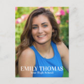Graduate Photo Minimalist Simple Script Peach Briefkaart (Voorkant)