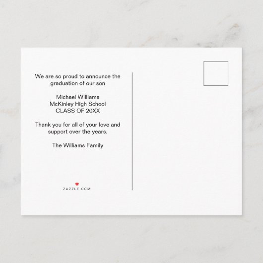 Graduate Photo with Bold Script Graduation Aankondigingskaart (Achterkant)