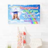 Graduate Regenboog in Blauwe Lucht Ster Foto Afstu Spandoek (Insitu)