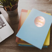 Graduate roze gouden naam dop elegant ronde sticker