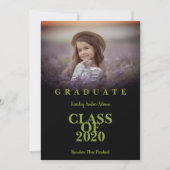 Graduate School Graduation Modern Photo Green Text (Voorkant)