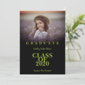 Graduate School Graduation Modern Photo Green Text (Staand voorkant)